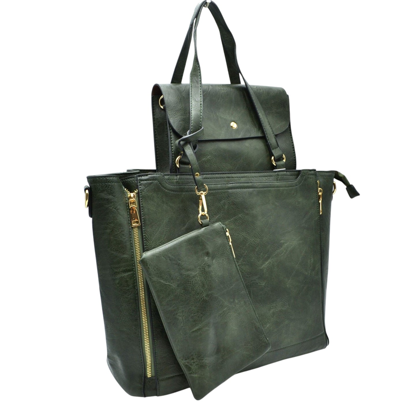 3 in 1 Side Zipper Women's Tote Handbag Set view 17 - Zipper Women'S Tote Handbags (one-piece)