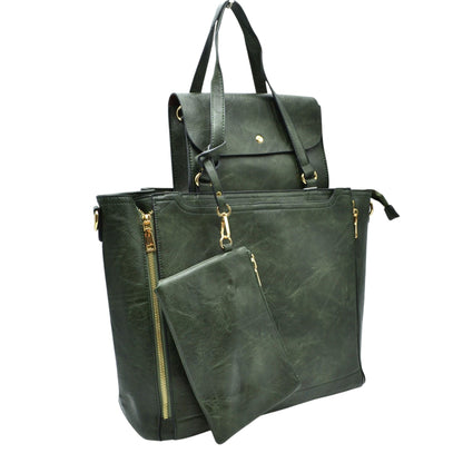 3 in 1 Side Zipper Women's Tote Handbag Set view 17 - Zipper Women'S Tote Handbags (one-piece)