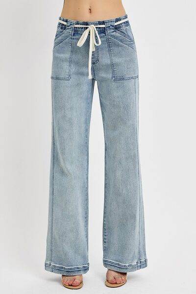 RISEN Straight Leg Jeans with Pockets Plus Size - us.meeeshop