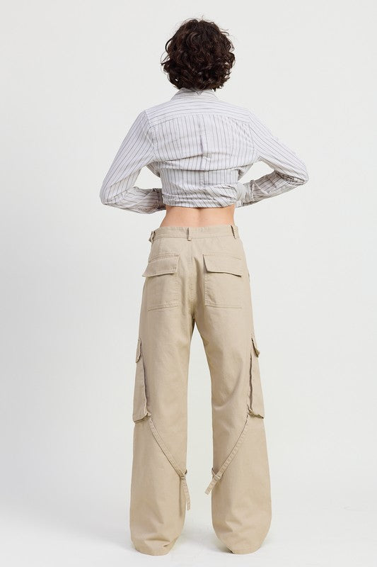 Cargo Pants with Pocket Detail | view 13 | Emory Park | us.meeeshop