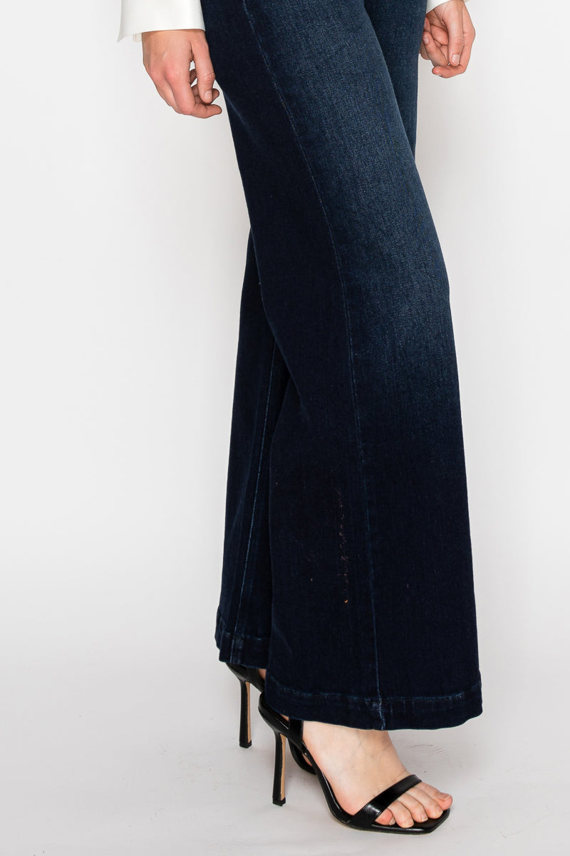 eco friendly ultra Eco Friendly Ultra High Rise Slim Palazzo Sailor Jeans view 6 (bottom) - shop at us.meeeshop