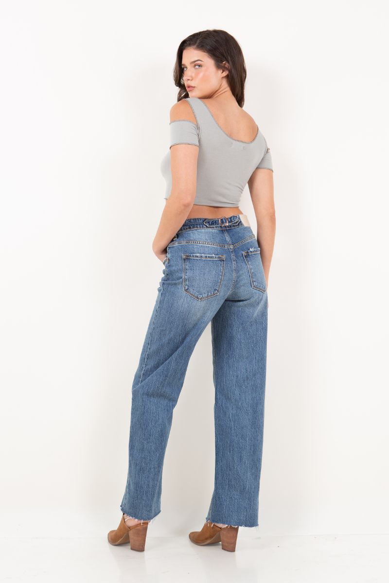 dual accent high Dual Accent High Rise Straight Leg Jeans view 13 (bottom) - shop at us.meeeshop