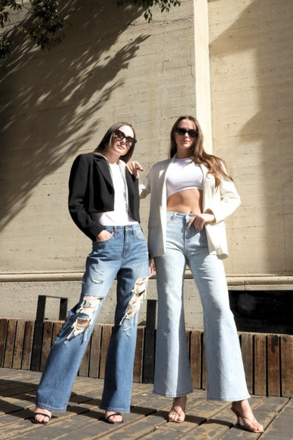 Metallic Ultra High Rise Relaxed Flare Jeans | view 10 | Artemis Vintage | us.meeeshop