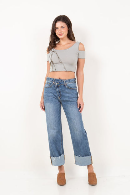 dual accent high Dual Accent High Rise Straight Leg Jeans view 15 (bottom) - shop at us.meeeshop