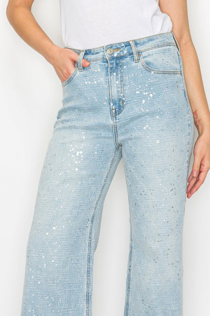 Metallic Ultra High Rise Relaxed Flare Jeans | view 6 | Artemis Vintage | us.meeeshop