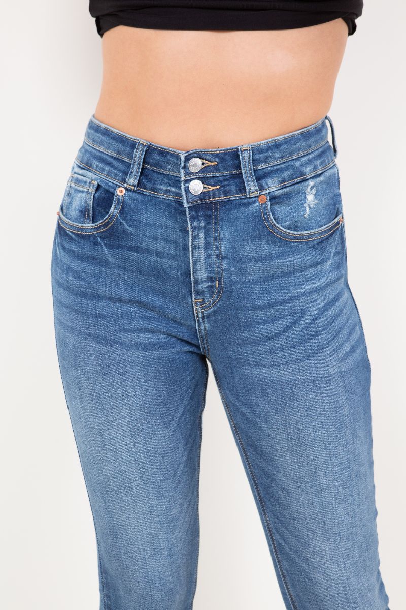 rebel corset double Rebel Corset Double Waist Ankle Distress Jeans view 13 (bottom) - shop at us.meeeshop