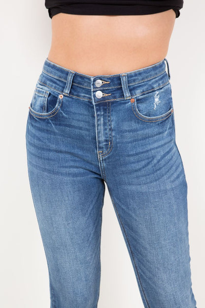 rebel corset double Rebel Corset Double Waist Ankle Distress Jeans view 13 (bottom) - shop at us.meeeshop