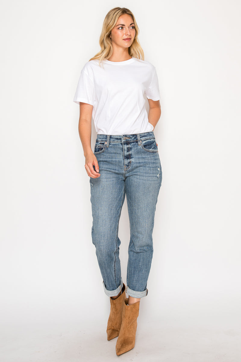 mid rise modern Mid Rise Modern Boyfriend Jeans view 3 (bottom) - shop at us.meeeshop