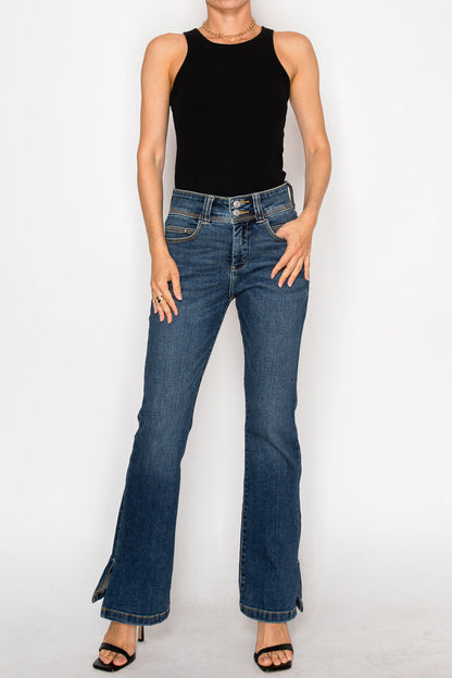 simone tummy control Simone Tummy Control High Rise Bootcut Jeans view 2 (bottom) - shop at us.meeeshop