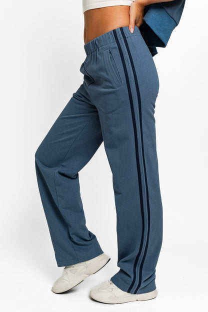 Tasha Apparel High Waisted Side Stripes Straight Track Sweatpants | us.meeeshop