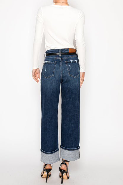 noelle inseam transform Noelle Inseam Transform High Rise Relaxed Straight Leg Jeans view 4 (bottom) - shop at us.meeeshop