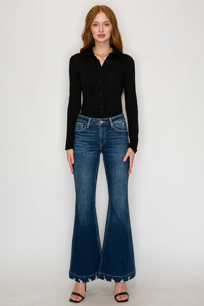 mia mid rise Mia Mid Rise Super Flare Jeans view 6 (bottom) - shop at us.meeeshop