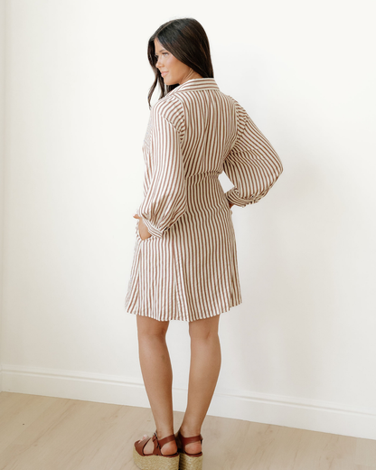 selena knot waist Selena Knot Waist Puff Sleeve Button Down Mini Shirt Dress view 5 (dress) - shop at us.meeeshop