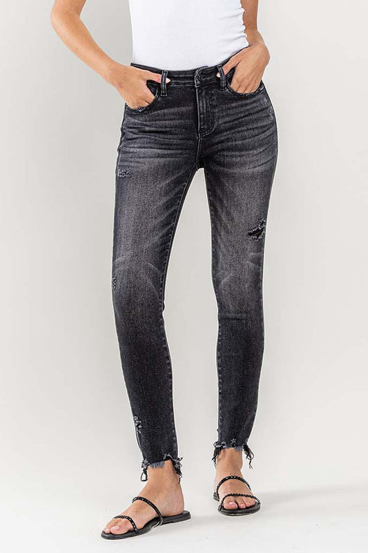 Lovervet Raw Hem Cropped Skinny Jeans | us.meeeshop