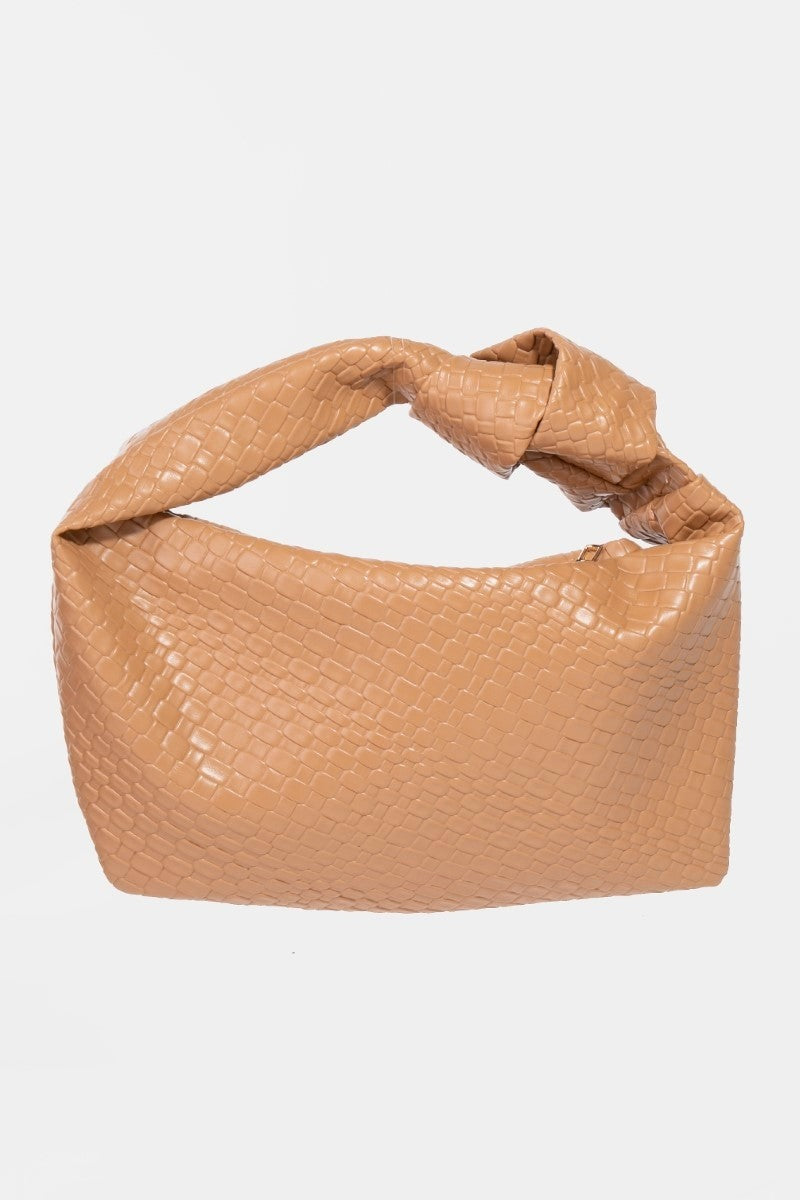 Fame Weave Pattern Knotted Handle Handbag - us.meeeshop