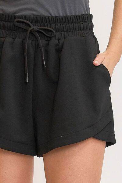 Umgee Drawstring Sweatshorts with Pockets Plus Size - us.meeeshop