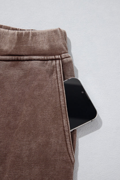 Lola Mineral Wash Seam Detail Elastic Waist Barrel Pants