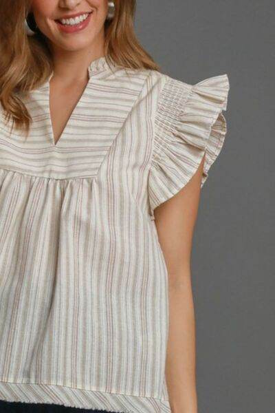 Umgee | Striped Babydoll Top Plus Size - us.meeeshop