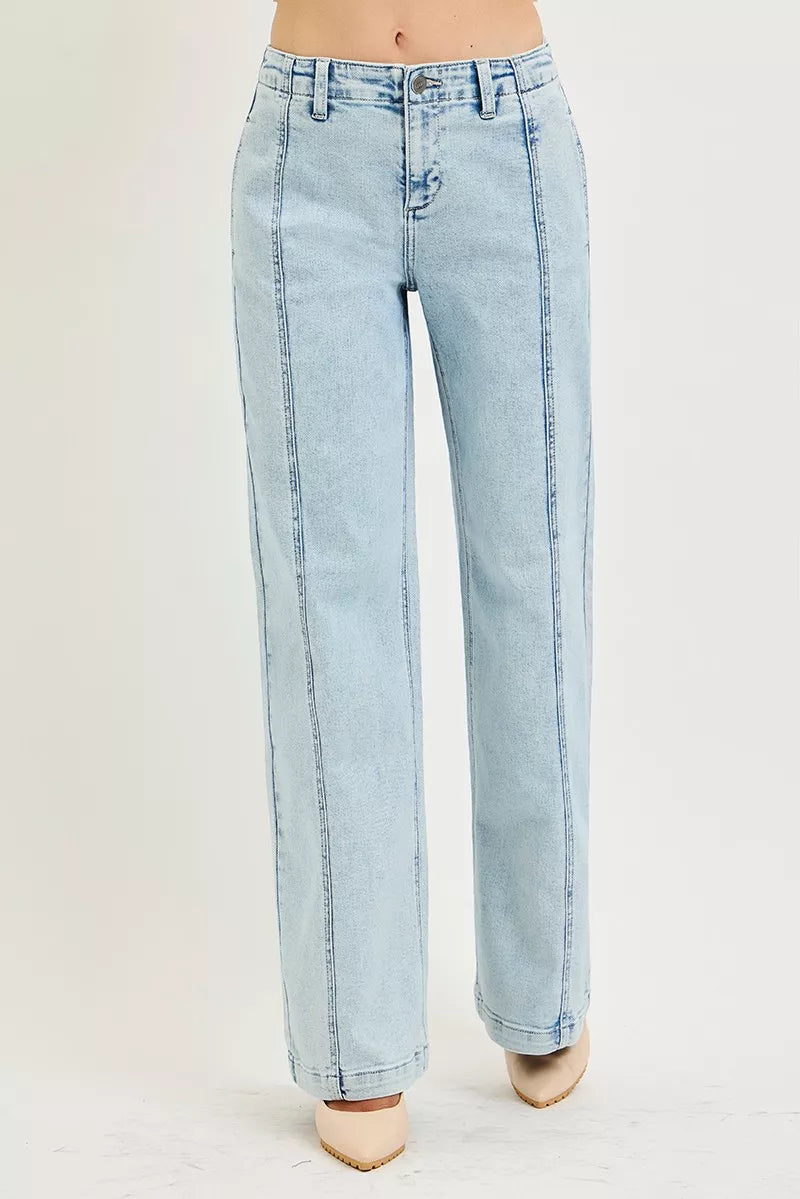 risen slouchy wide Risen Slouchy Wide Leg Jeans view 5 (bottom) - shop at us.meeeshop