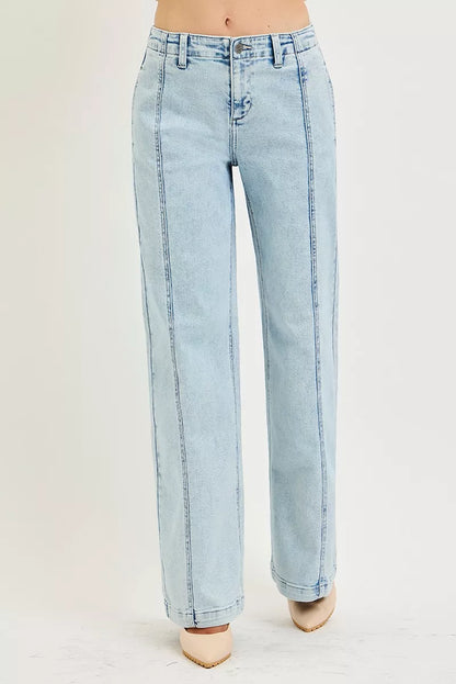 risen slouchy wide Risen Slouchy Wide Leg Jeans view 5 (bottom) - shop at us.meeeshop