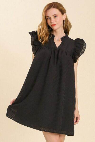 Umgee Layered Ruffle Sleeve Mini Dress Plus Size - us.meeeshop