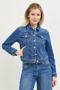 Risen Basic Fitted Button Down Denim Jacket