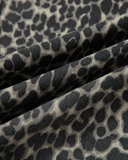 naeve leopard print Naeve Leopard Print High Waist Barrel Jeans view 5 (bottom) - shop at us.meeeshop