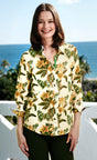3/4 Sleeve Rome Shirt Butterfly Print