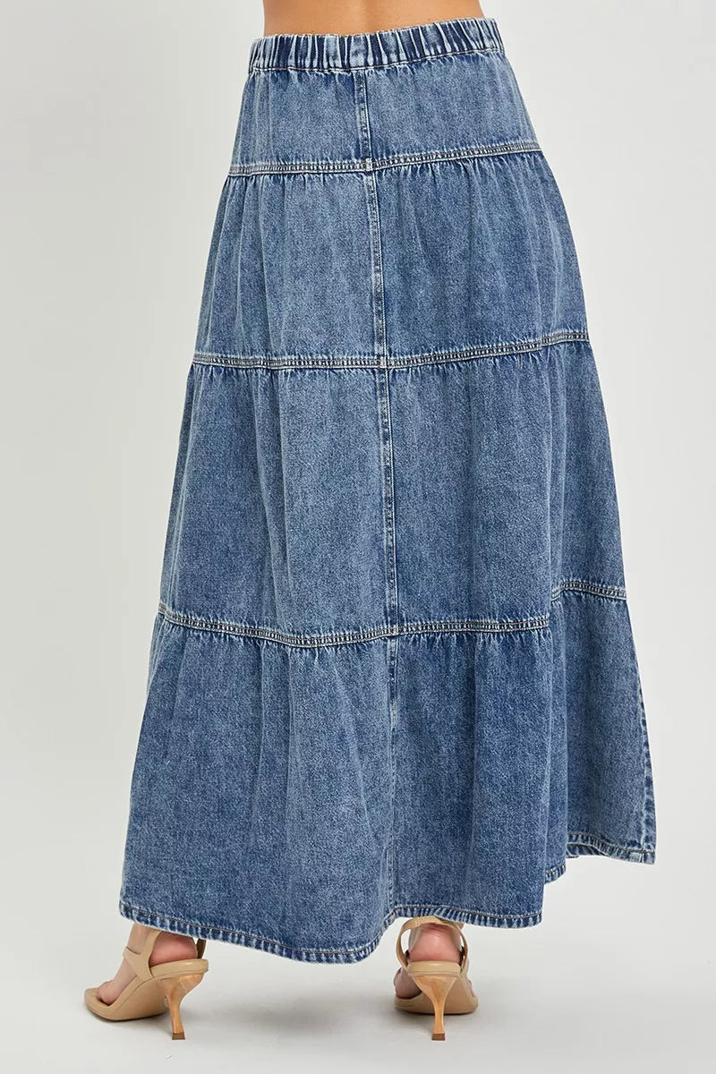 risen high rise Risen High Rise Ruffle Long Skirts view 4 (skirt) - shop at us.meeeshop