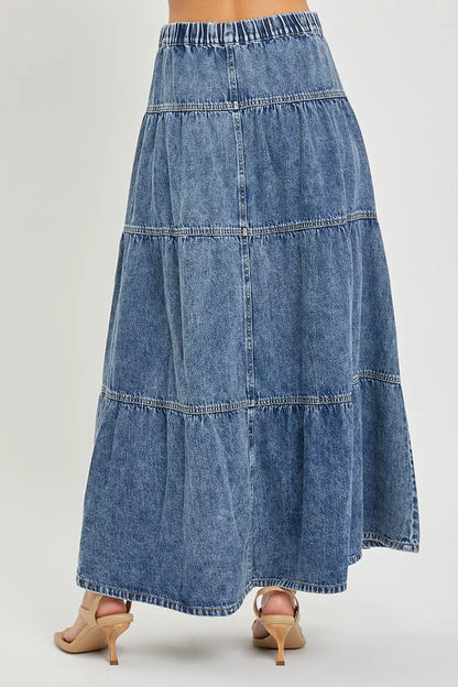 risen high rise Risen High Rise Ruffle Long Skirts view 4 (skirt) - shop at us.meeeshop