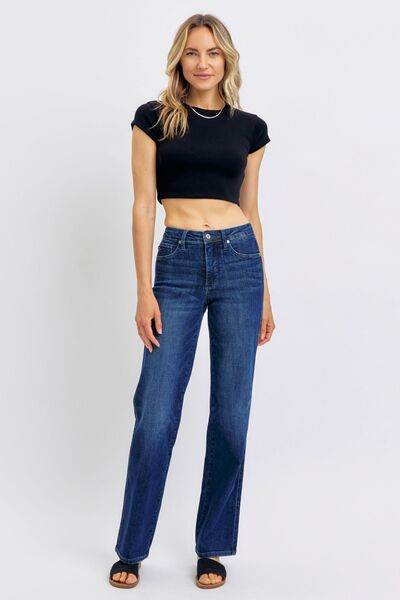 Judy Blue Tummy Control Straight Jeans Plus Size - us.meeeshop