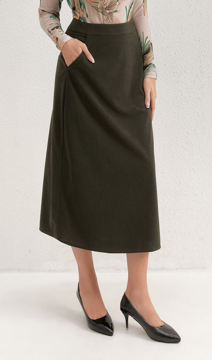 Emerald Corduroy Skirt