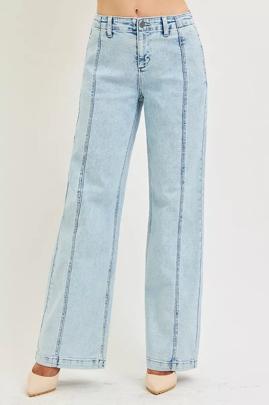 risen slouchy wide RISEN Slouchy Wide Leg Jeans ACID LIGHT (bottom) - shop at us.meeeshop