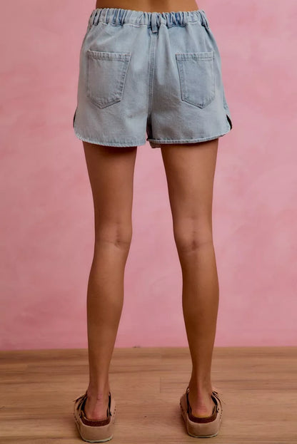washed denim wrap So Me Washed Denim Wrap Skorts view 10 (piece) - shop at us.meeeshop