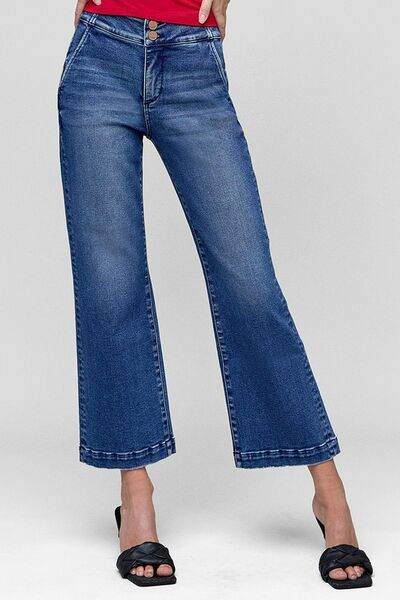 RISEN Tummy Control High Rise Crop Jeans - us.meeeshop