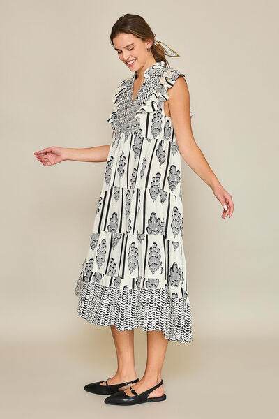 Umgee Boarder Print Midi Dress Plus Size - us.meeeshop