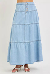 RISEN High Rise Ruffle Long Skirts
