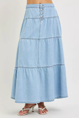 RISEN High Rise Ruffle Long Skirts