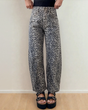 Naeve Leopard Print High Waist Barrel Jeans