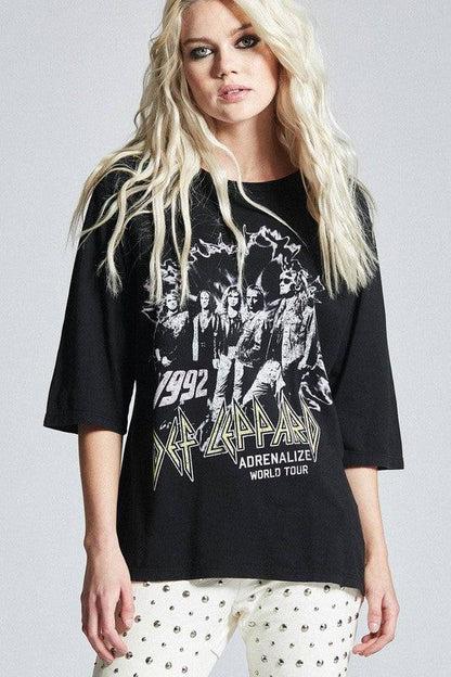 Women's Recycled Karma Def Leppard Adrenalize World Tour 3/4 Sleeve Tee - us.meeeshop