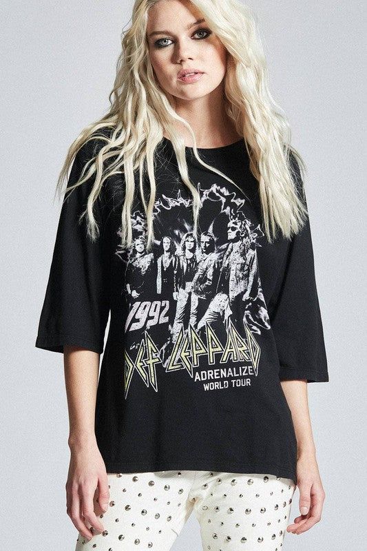 Recycled Karma Def Leppard Adrenalize World Tour 3/4 Sleeve Tee - us.meeeshop