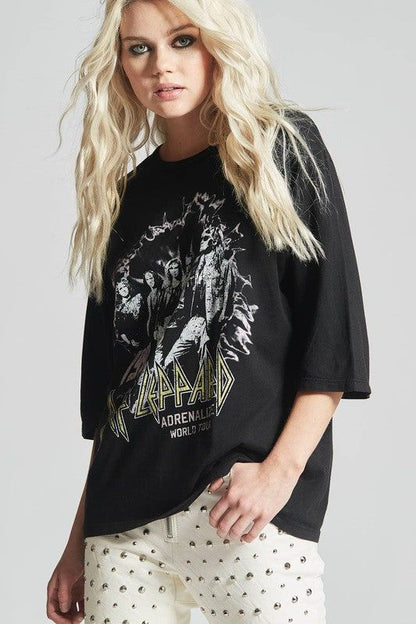 Women's Recycled Karma Def Leppard Adrenalize World Tour 3/4 Sleeve Tee - us.meeeshop