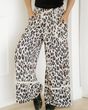 Kahlani Leopard Drawstring Wide Leg Cropped Pants