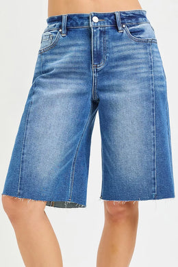 Risen Raw Hem Slouchy Seamed Jorts