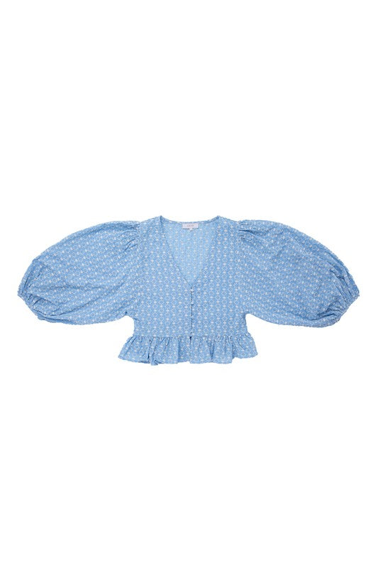 Lilou Bell sleeved peplum blouse | us.meeeshop