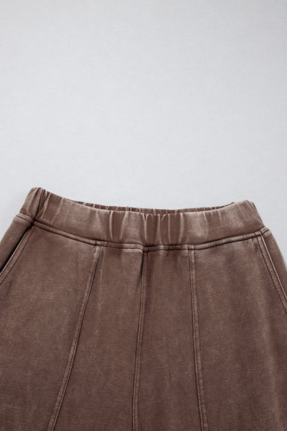 Lola Mineral Wash Seam Detail Elastic Waist Barrel Pants