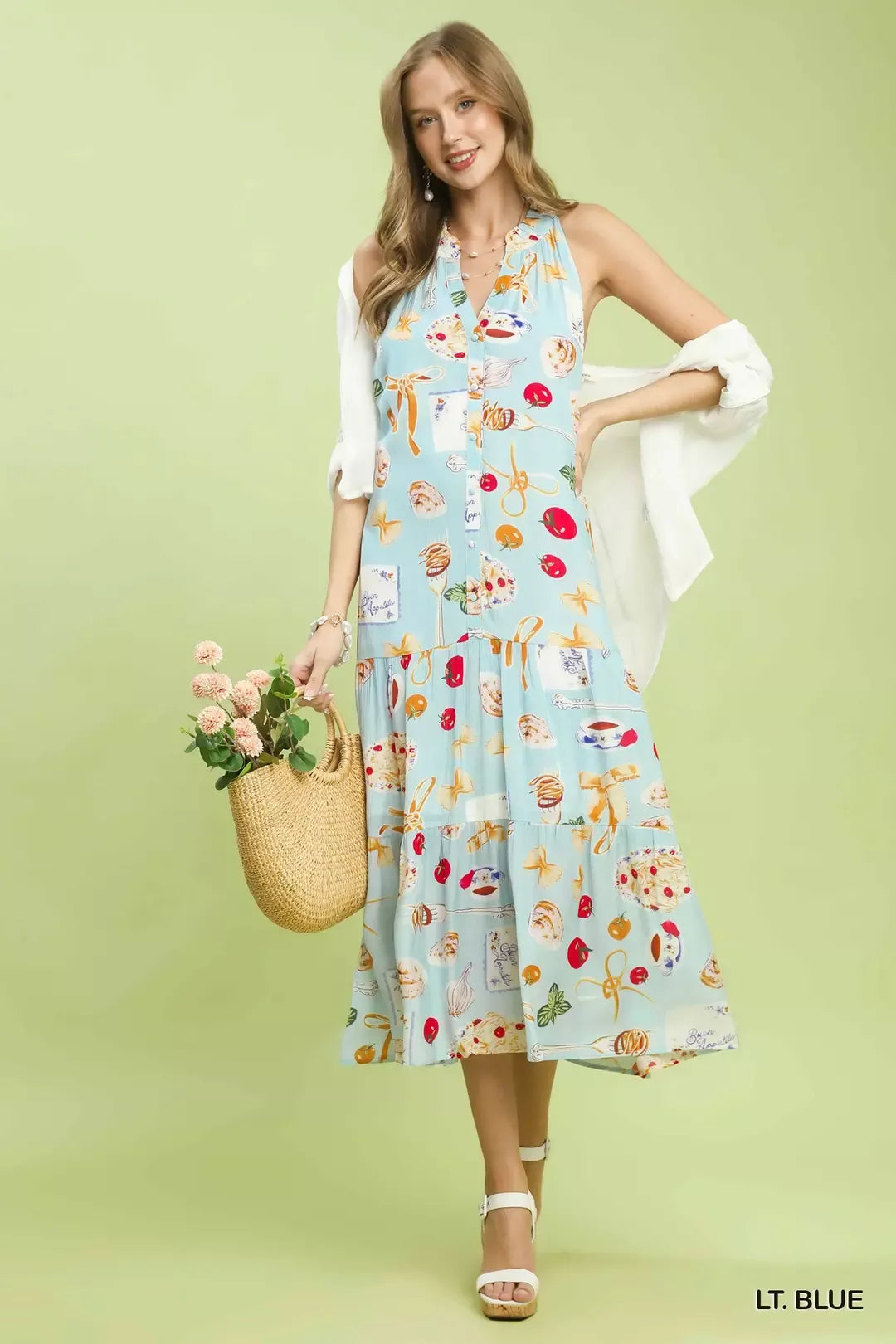 umgee abstract print Umgee Abstract Print Tiered Halter Midi Dress view 5 (dress) - shop at us.meeeshop