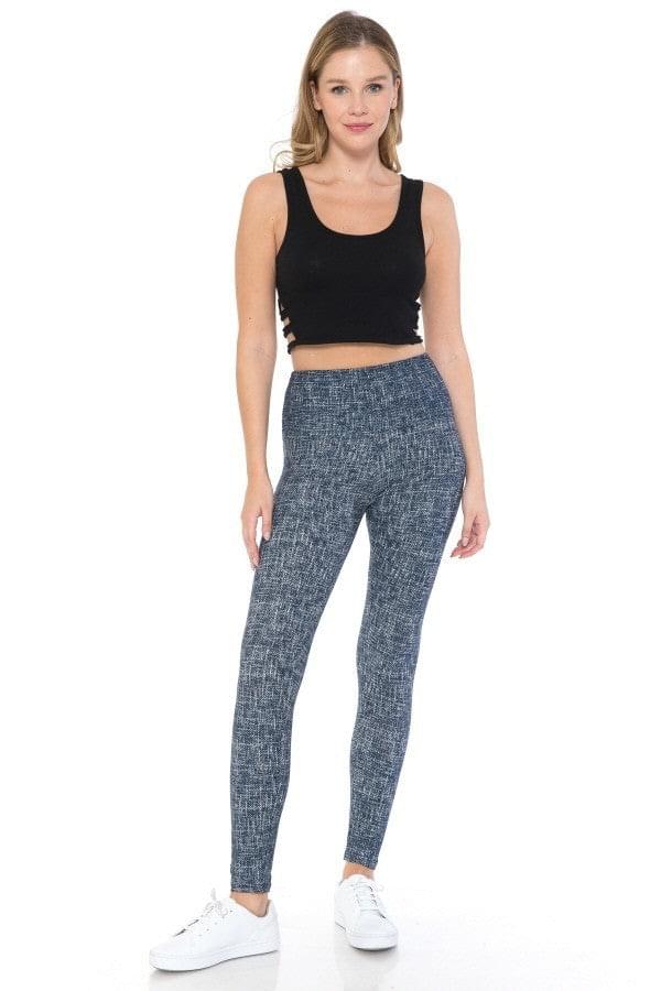 5-inch Long Yoga Style Banded Lined Multi Printed Knit Legging With High Waist | us.meeeshop