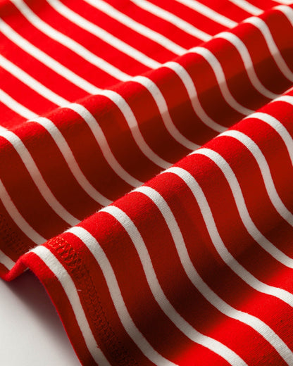 serena stripe ribbed Serena Stripe Ribbed Round Neck Trim Loose Tank Top - Red view 2 (top) - shop at us.meeeshop