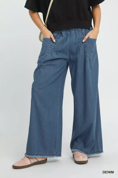 umgee stone washed Umgee Stone Washed Wide Leg Pants DENIM (bottom) - shop at us.meeeshop